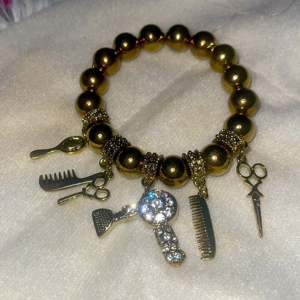 Hair dresser charms bracelet .Paris Collection